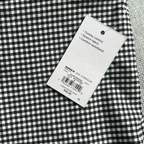 CROFT & BARROW Gingham Millennium Tummy Control Pants Capris Size 16 Regular - Picture 5 of 10